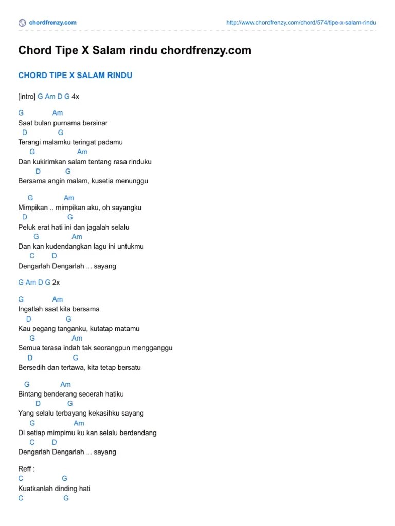 Chord Tipe X Salam Rindu | PDF