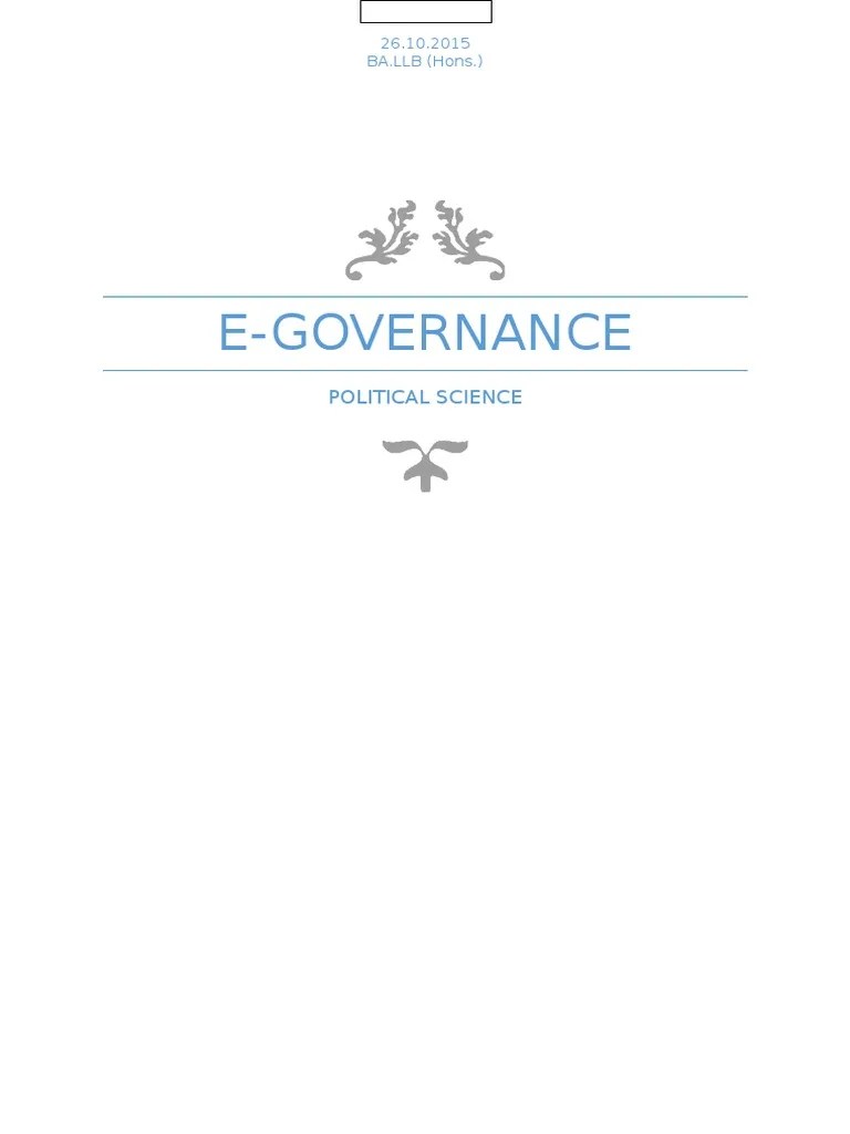 E-Governance: Political Science | PDF | E Government | Governance