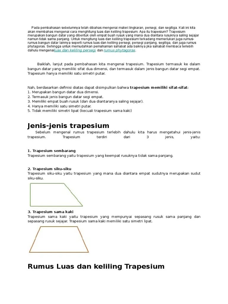 Rumus Trapesium | PDF