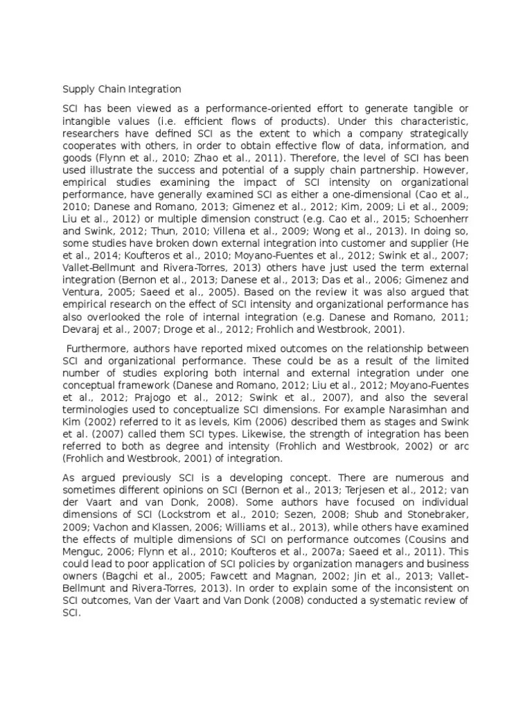 Supply Chain Integration | PDF | Supply Chain | Psychology