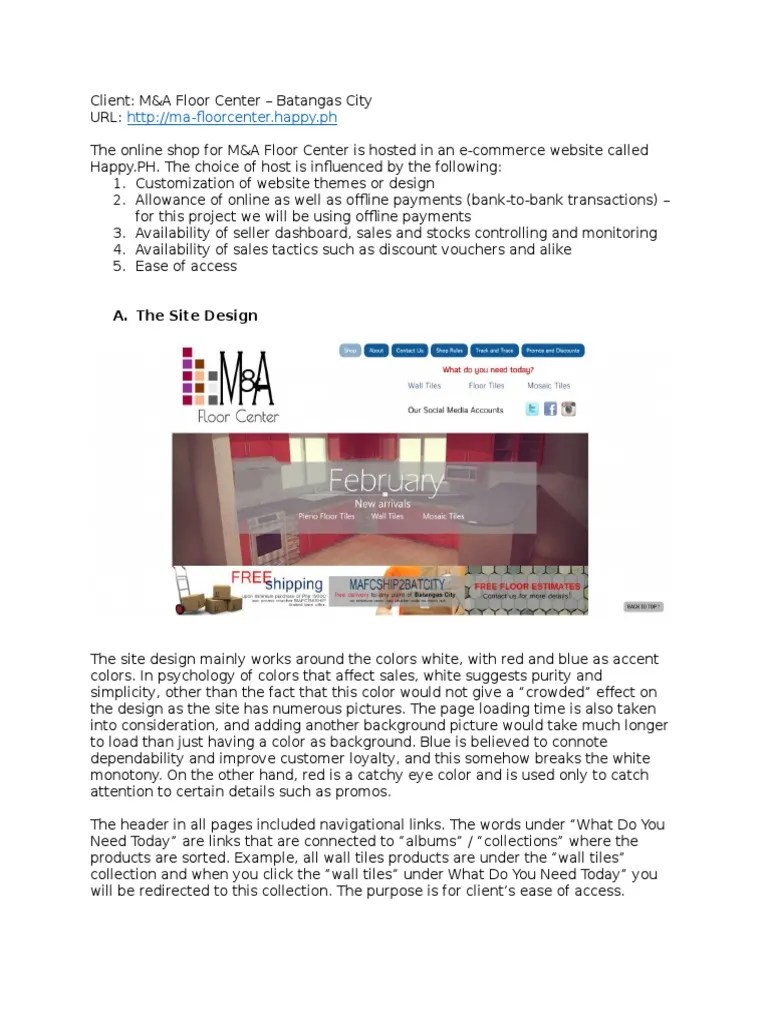 Sample Documentation For E-Commerce Project (E-Commerce Tile Shop ...