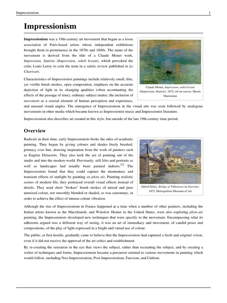 Impressionism PDF | Impressionism | Claude Monet