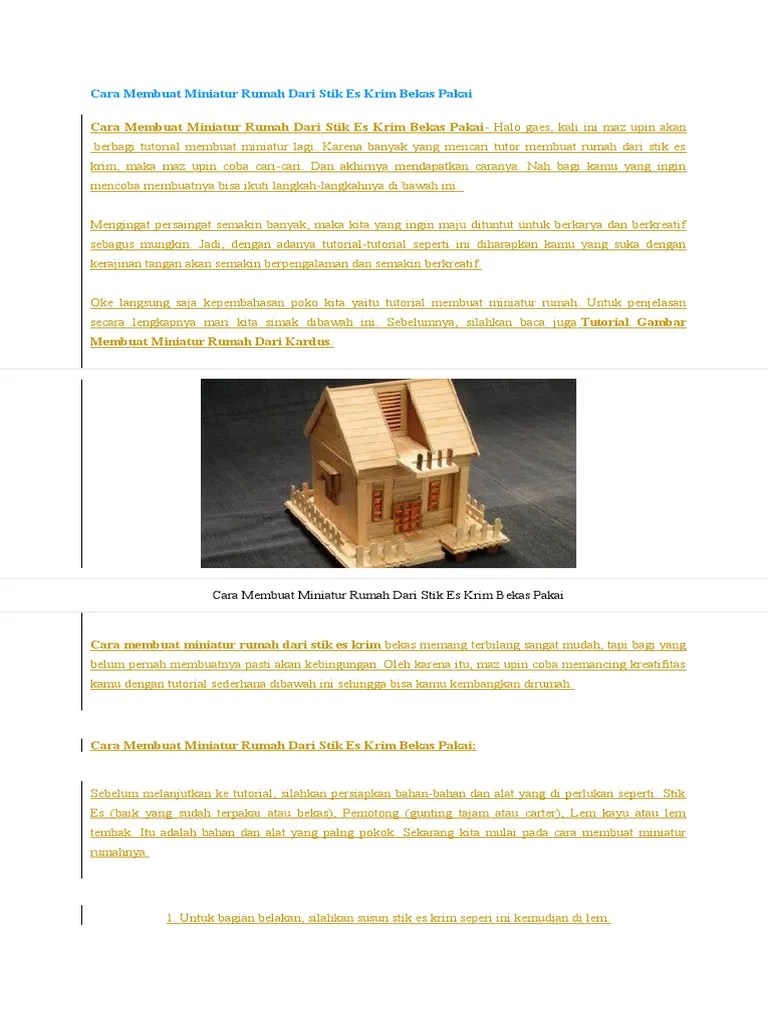Jika harus memasak nasi dalam jumlah banyak, seringnya nasi akan berakhir dibuang. Cara Membuat Miniatur Rumah Dari Stik Es Krim Bekas Pakai Pdf