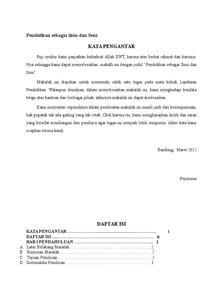 Pendidikan Sebagai Ilmu Dan Seni | PDF