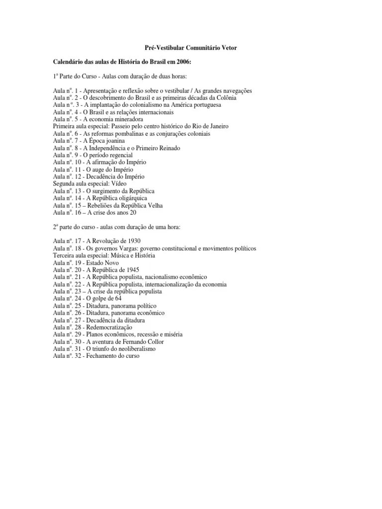 História Do Brasil - Apostila Pré-Vestibular Vetor | PDF | Brasil ...