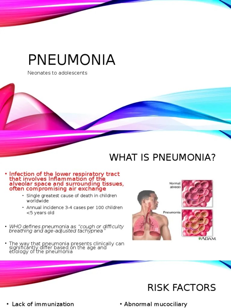 Pneumonia: Neonates To Adolescents | PDF | Pneumonia | Medicine