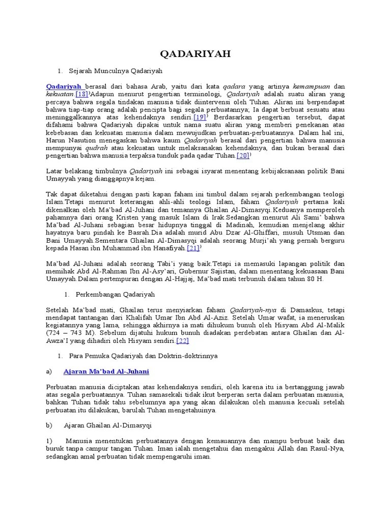 Qodariyah dan jabariyah, sejarah perkembangan aliran jabariah dan qodariyah, tokoh dan doktrin dalam aliran jabriyah dan qadariyah, . Aliran Syiah Pdf