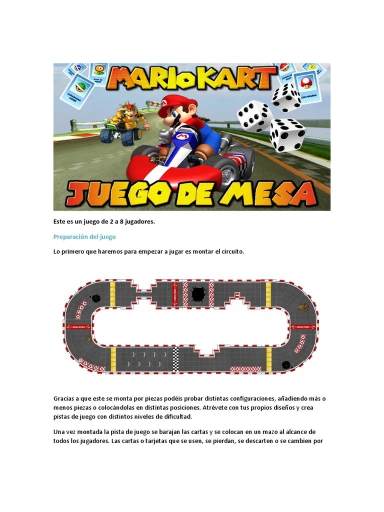 3, pero con nuevos diseños. Manual Juego de Mesa Mario Kart