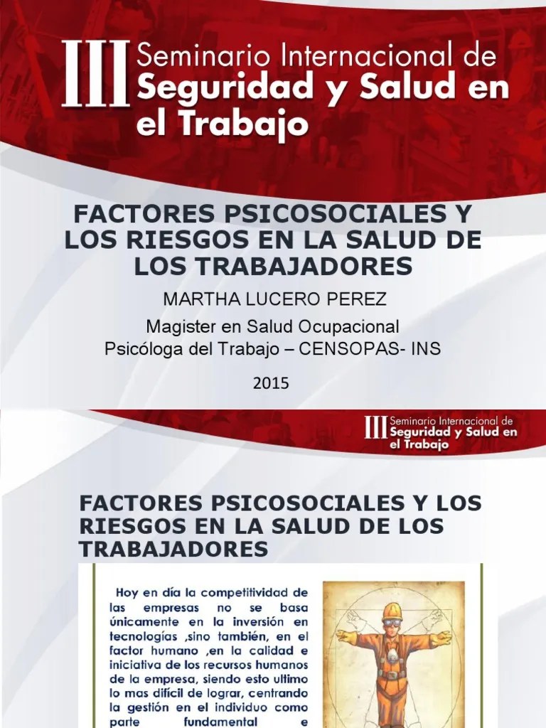 Factores Psicosociales Y Los Riesgos En La Salud De Los Trabajadores. | PDF | Estrés (biología ...
