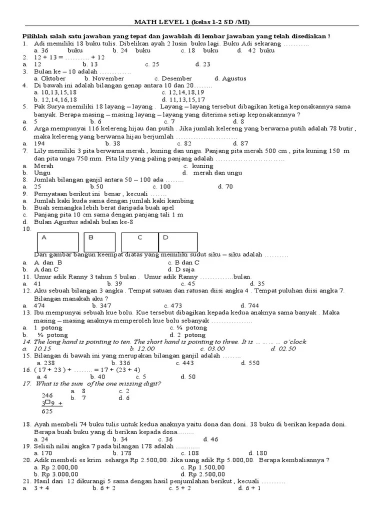 10 soal isian dan 3 soal essay . Soal Olimpiade Bahasa Inggris Sd Emerald Goreng