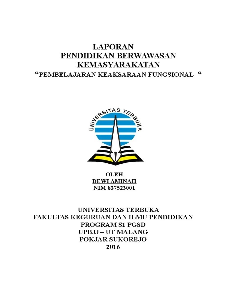 Sosial budaya, kesehatan dan bidang administrasi pemerintahan). Contoh Cover Skripsi Ut - Pejuang Skripsi