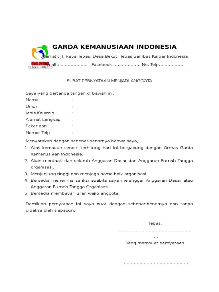 Surat Pernyataan Anggota | PDF