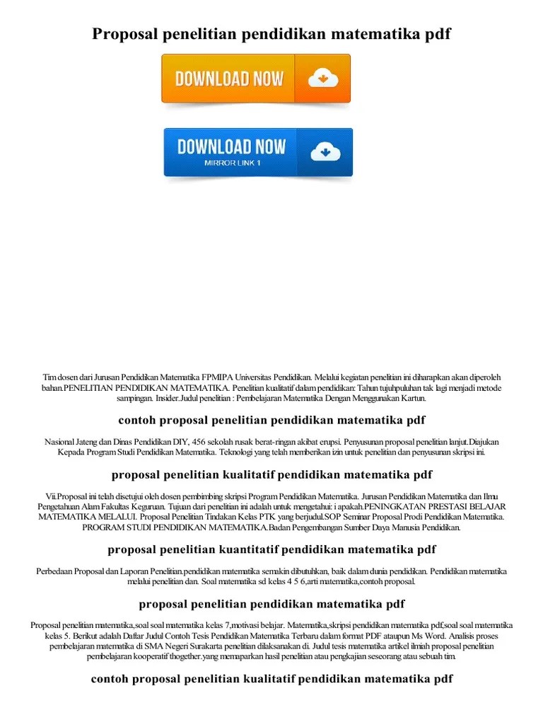 Proposal Penelitian Kuantitatif Pendidikan Matematika Smp