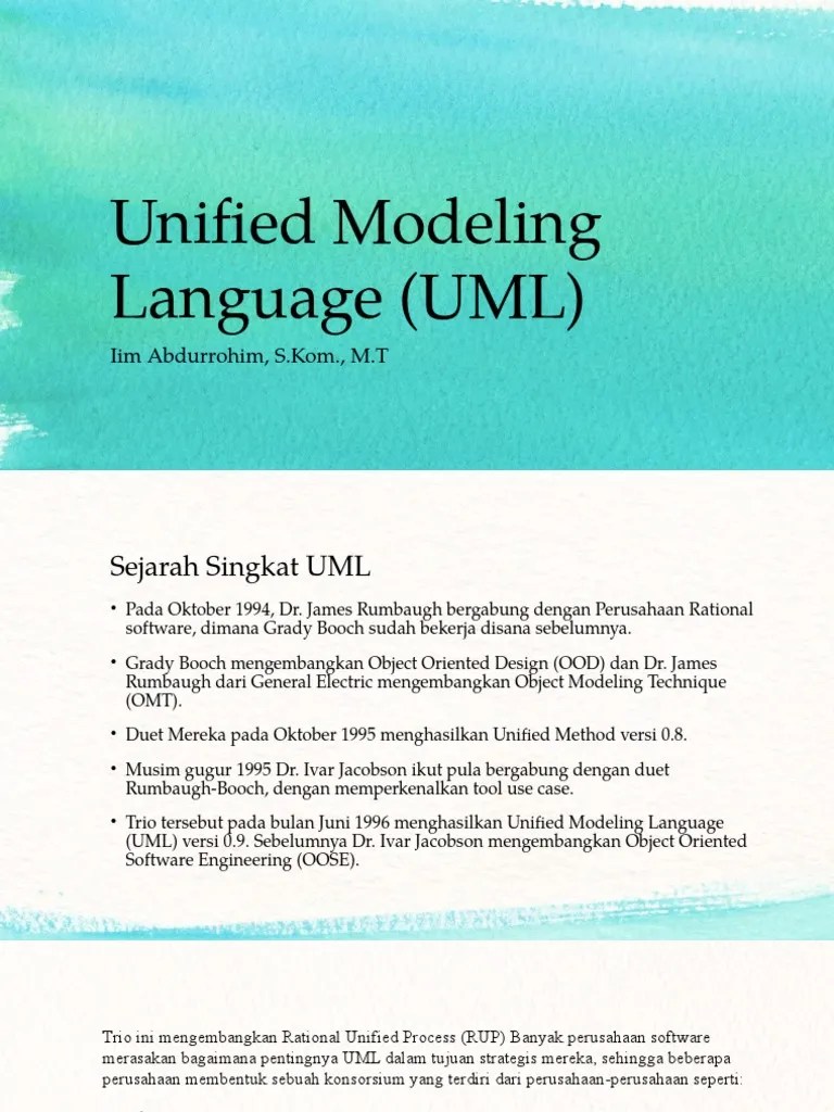 P3 - Sejarah Unified Modeling Language (UML) - Revisi | PDF