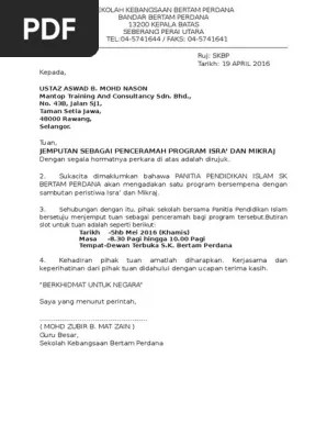 Contoh Surat Rasmi Jemputan Vip Resepi Book L Surat Jemputan Ceramah Motivasi.