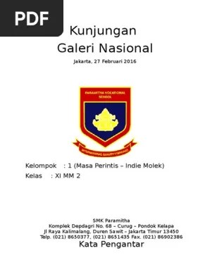 Npsn sekolah kabupaten/kota provinsi 71 69733880 smks bina insan bangsa kab. Laporan Kunjungan Ke Galeri Nasional Smk Paramitha Jakarta