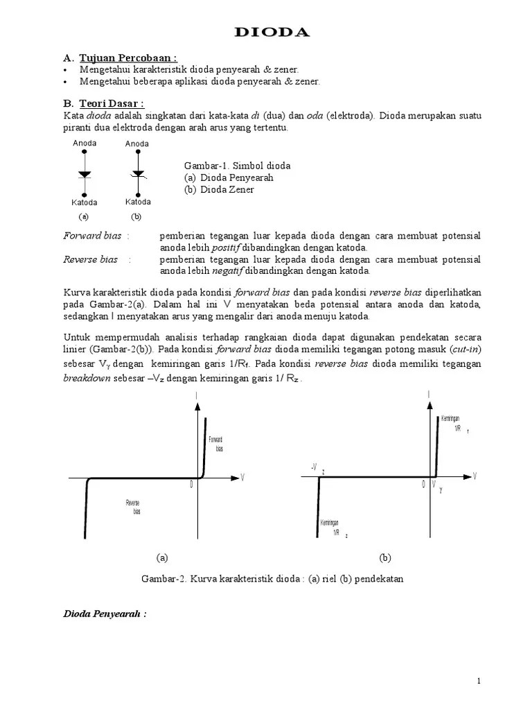 Percobaan I Karakteristik Dioda Dan Penyearah Pdf Free
