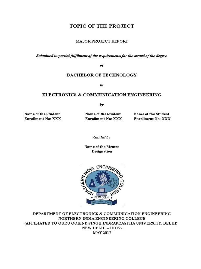 Major Project Report Format Ggsipu | PDF | Wavelet | Telecommunications Engineering