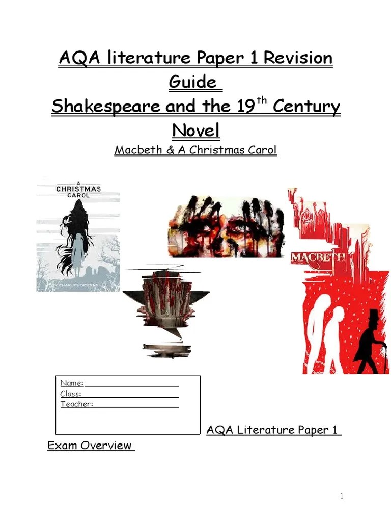 AQA Literature Paper 1 Revision Guide Completed | PDF