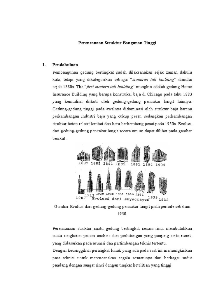 Perencanaan Struktur Bangunan Tinggi (Full) | PDF