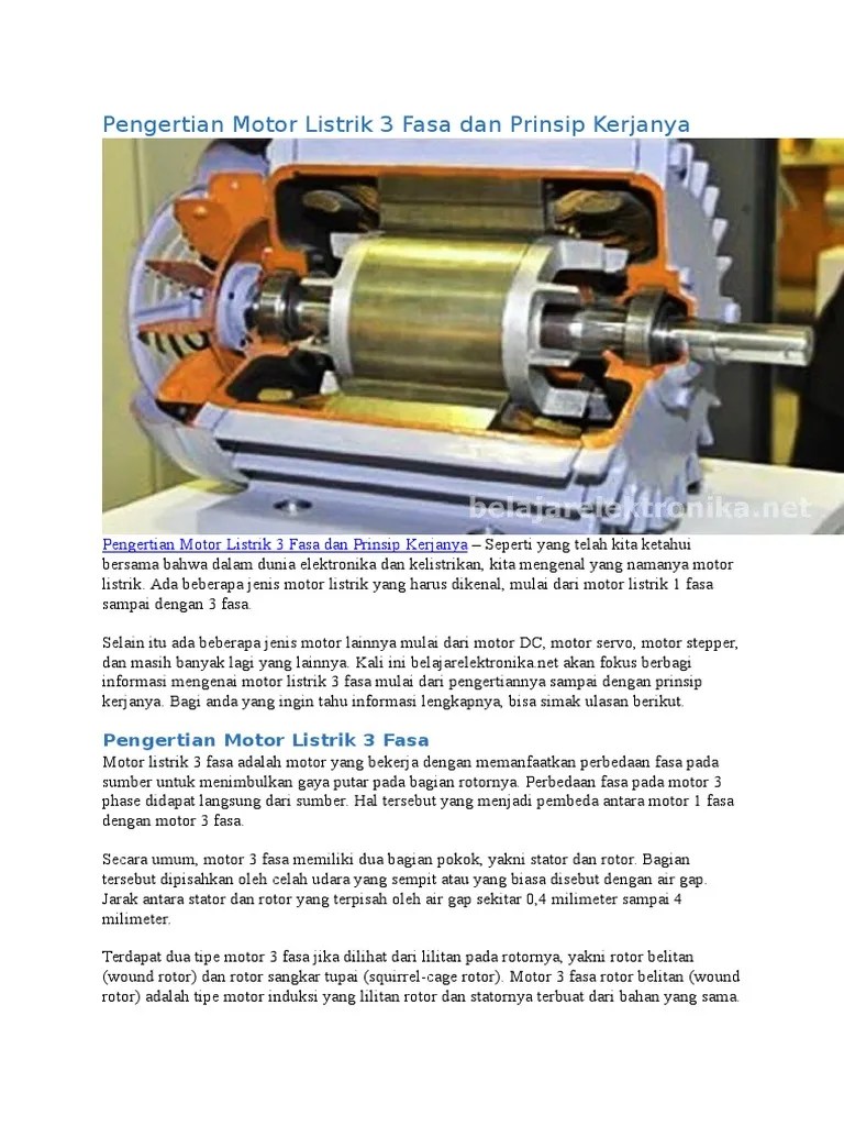 Analisis Motor Induksi 3 Fasa Dengan Metode Konstruksi Dan Prinsip Kerja Pdf LAPORAN PROYEK AKHIR ANALISIS PENGHEMATAN ENERGI PADA POMPA FASUM.