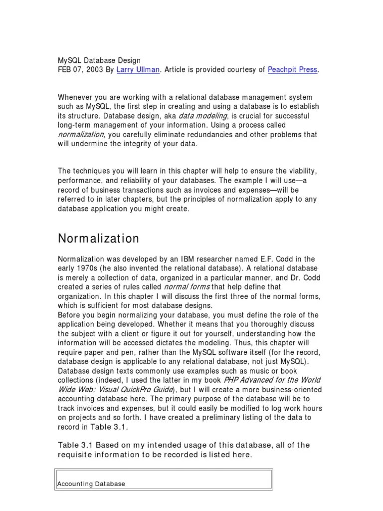 MySQL Database Design | PDF | Database Index | Relational Database