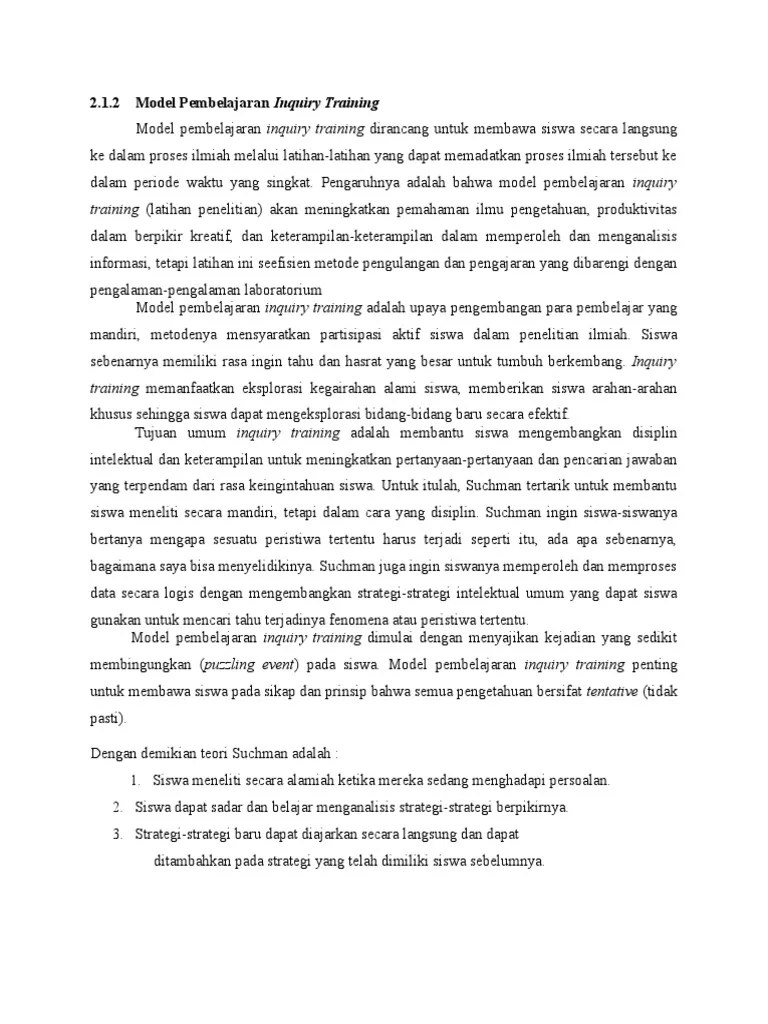 Model Pembelajaran Inquiry Training | PDF