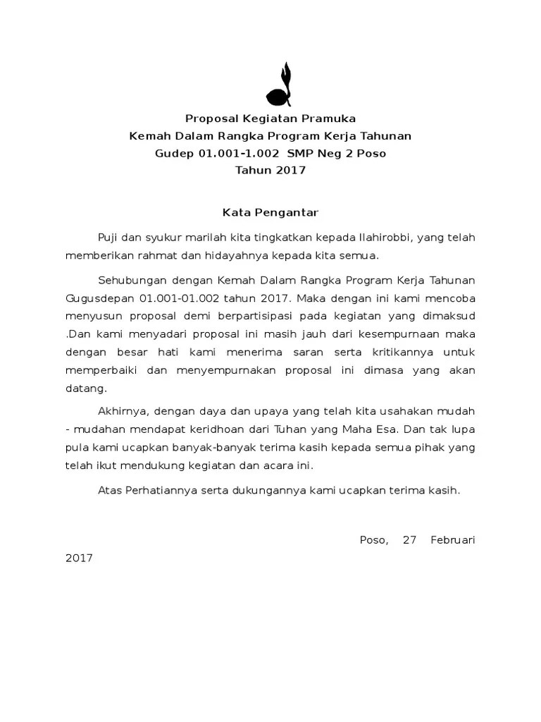 Selain itu, beberapa sekolah memiliki anggaran khusus untuk kegiatan pramuka sehingga sangat perlu adanya sebuah proposal untuk dapat mencairkan . Contoh Proposal Kegiatan Pramuka Di Sekolah Berbagi Contoh Proposal