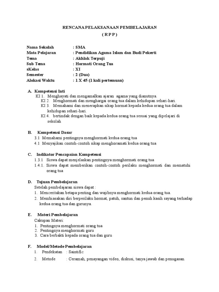 Anak yang meminta izin kepada orang tuanya saat hendak bepergian keluar . Rpp Menghormati Ortu Pdf