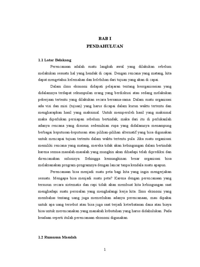 Makalah Perencanaan Ekonomi | PDF