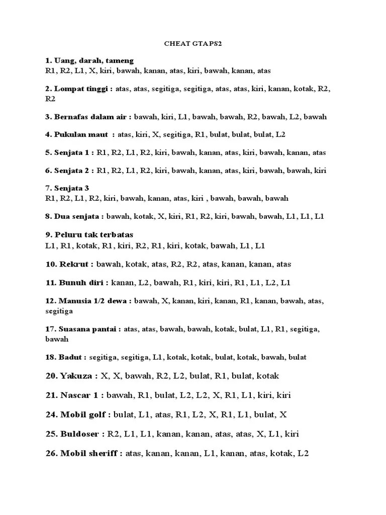 Cheat Gta Di Ps2 Darah Kebal