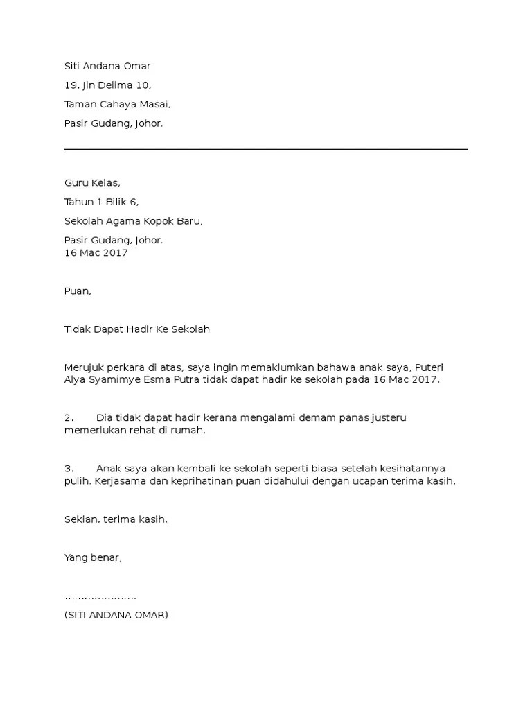 Contoh surat cuti kerja dari majikan have a graphic associated with the . Contoh Surat Cuti Sekolah 17 Images Contoh Surat Izin Mengadakan Acara Contoh Surat Contoh Surat Cuti Sakit Contoh Surat Tidak Hadir Ke Sekolah Bercuti Rasmi Contoh Surat Cuti Sakit Contoh Surat