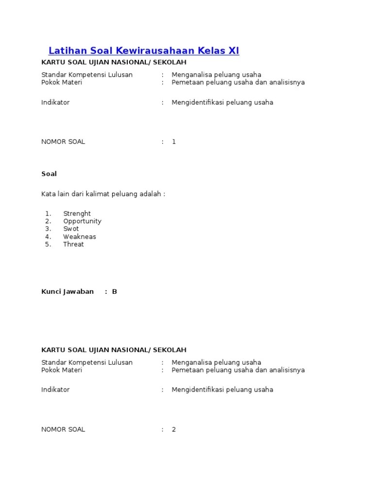 Soal Latihan Kewirausahaan Kelas X 20210214 soal kewirausahaan kelas 11 semester 1 dan semester 2 beserta kunci jawaban nya terlengkap dan terbaru soal pilihan ganda Esay dan soal diskusi e.