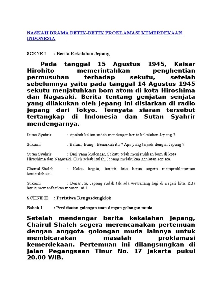 Soekarno, fatmawati, isterinya, sayuti melik, s.k. Naskah Drama Detik2 Proklamasi