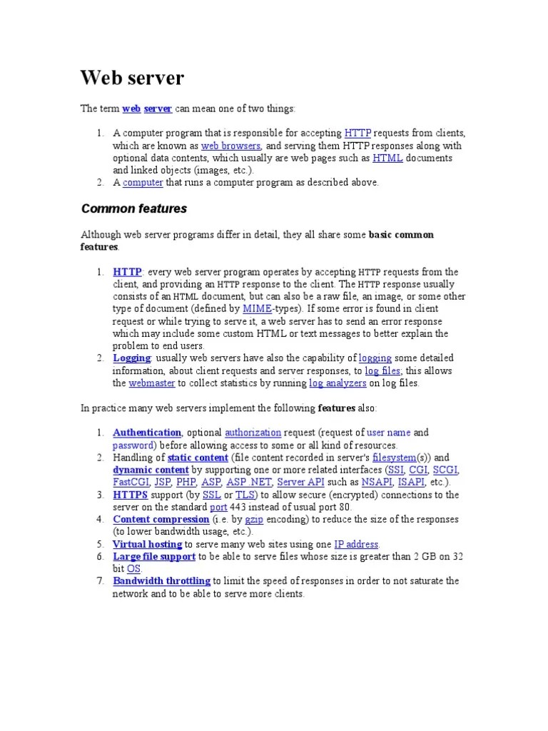Web Server | PDF | Web Server | Internet & Web