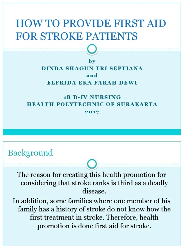 How To Provide First Aid For Stroke Patients (1bd4) | PDF | Stroke ...