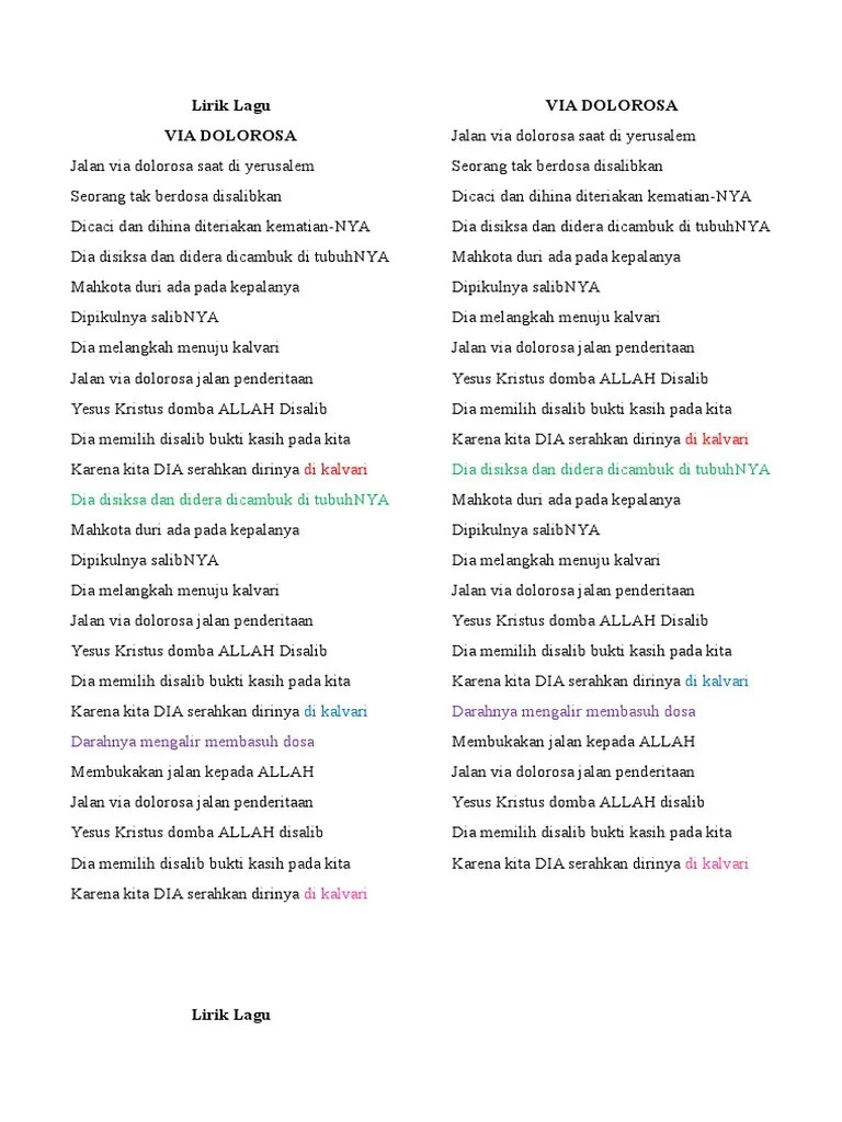 Prapaskah Via Dolorosa Herlin Pirena With Lyrics Made its way through the heart of.
