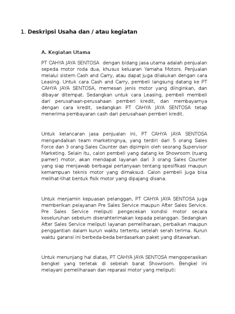 Apakah anda mencari gambar tentang contoh deskripsi usaha? Deskripsi Usaha Pdf