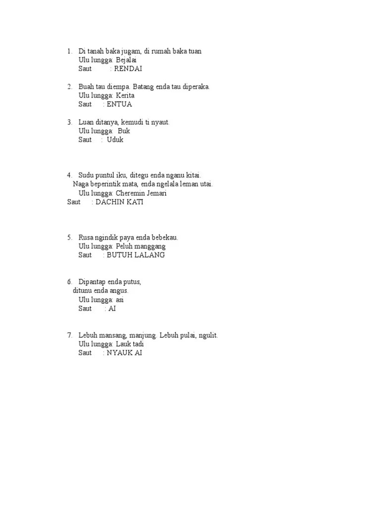 Leka pantun tuju ngagai yb dato penguang manggil. Entelah Pandak Pdf