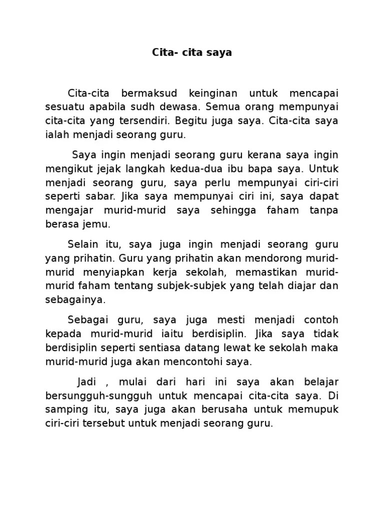 Contoh soal dan materi pelajaran 6: Cita Cita Saya Pdf