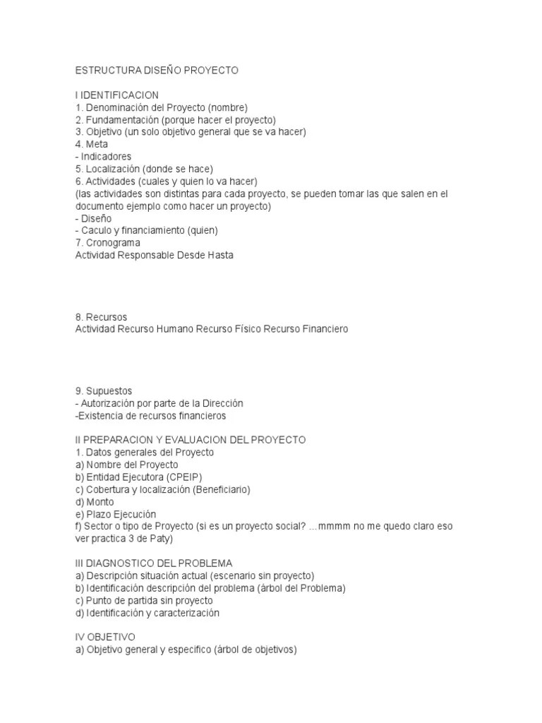 Estructura Diseño Proyecto | PDF