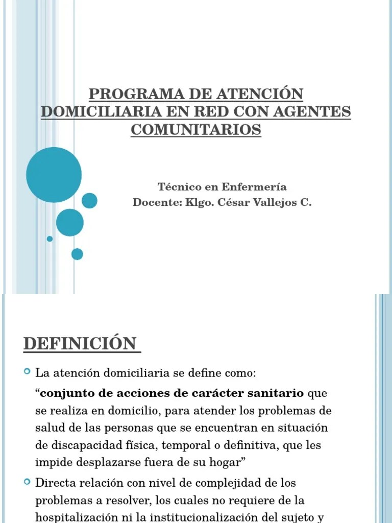 Atencion Domiciliaria | PDF | Hospital | Enfermería