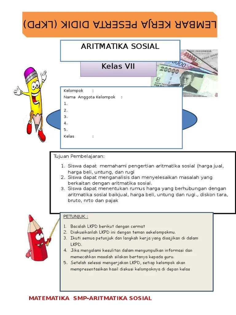 Bahan ajar modul disusun oleh: LKPD ARITMATIKA SOSIAL.docx