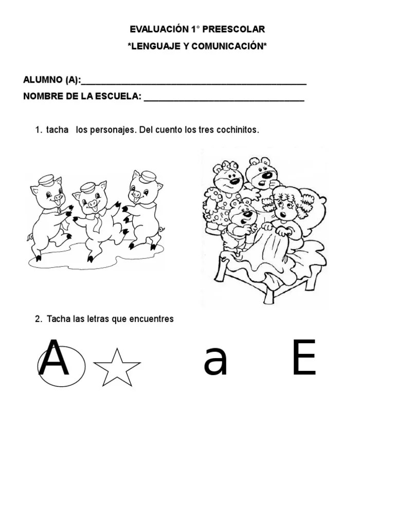 Evaluación 1° De Preescolar | PDF | Educación De La Primera Infancia | Cognición