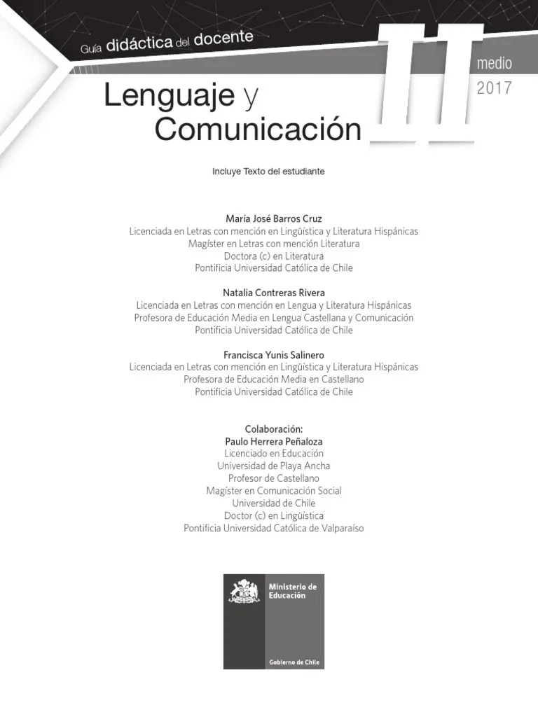 Lenguaje Y Comunicación 2º Medio-Guía Didáctica Del Docente | PDF ...