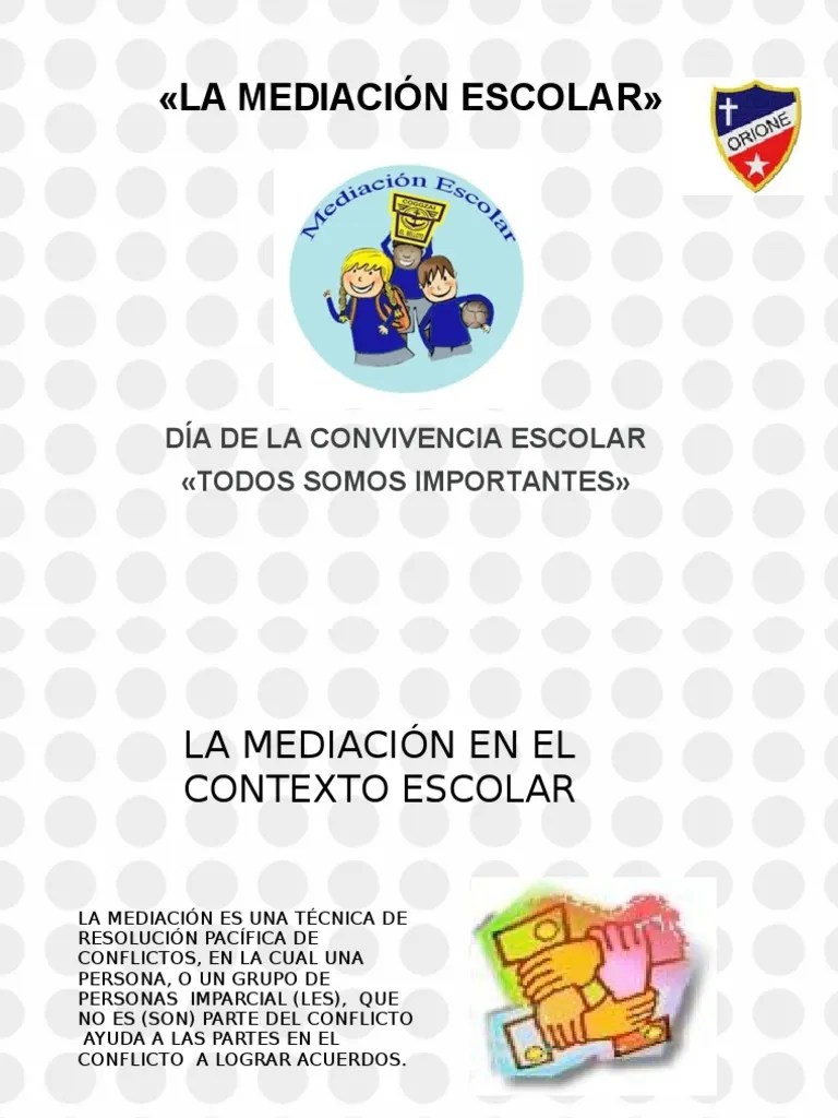 Ppt. Mediacion Escolar | PDF | Mediación | Conflicto (proceso)