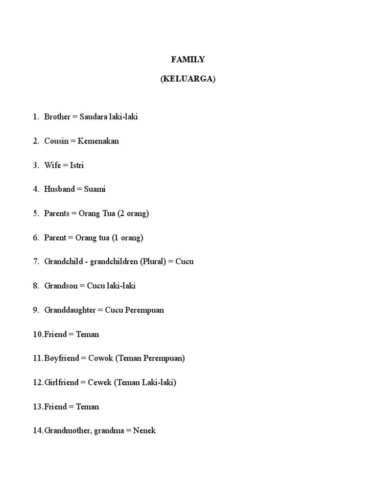 Bahasa Inggrisnya Kakak Laki Laki – Dengan