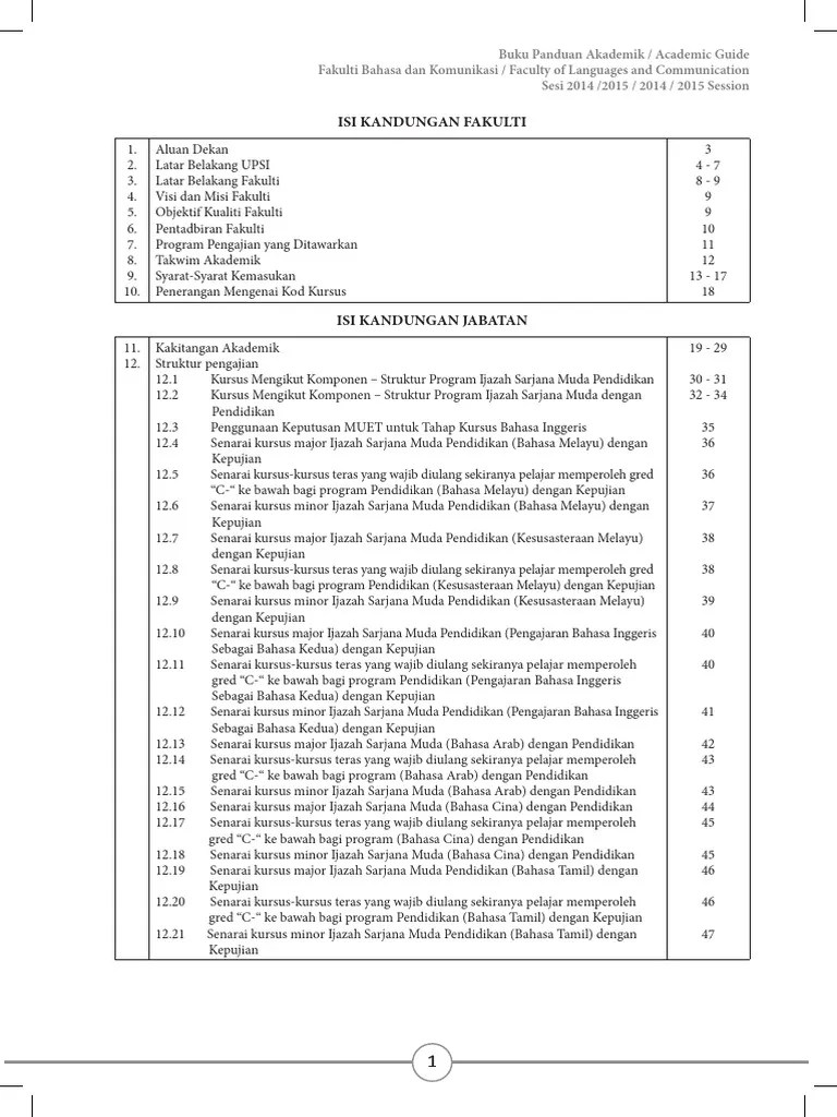 Upsi | bahagian hal ehwal akademik, 35900 tanjong malim, perak darul ridzuan. Buku Panduan Fbk Upsi Pdf