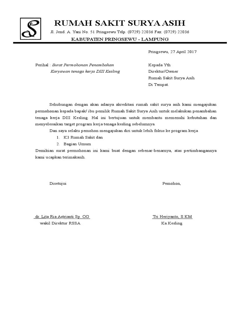 Di tempat, dengan hormat, melalui surat ini, saya yang bertanda tangan; Contoh Proposal Pengajuan Penambahan Karyawan - Mosaicone