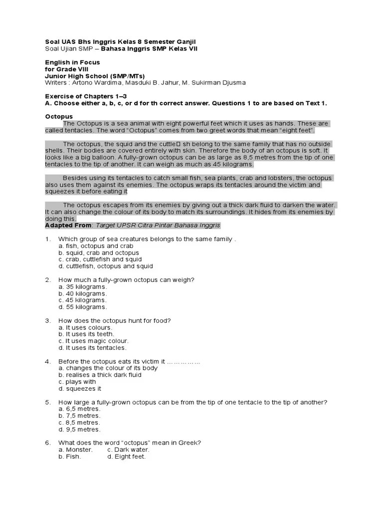 Promo bupena bahasa inggris kelas 8 buku soal smp 2 di tokopedia ∙ promo pengguna baru ∙ cicilan 0% ∙ kurir instan. Bahasa Inggris Smp Kelas 8 Soal Pg Smt Ganjil Pdf Cinderella Gardens